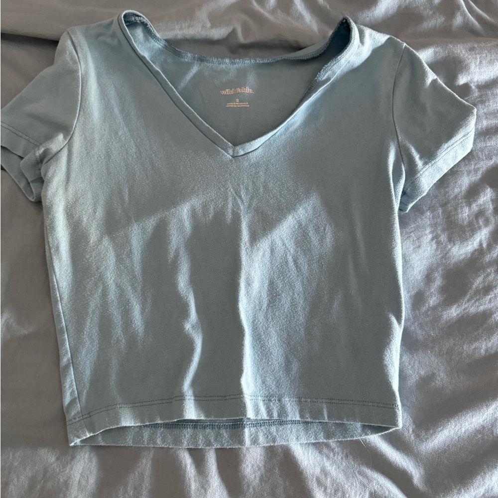 Light blue crop top